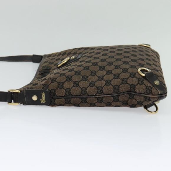 GUCCI GG Canvas Abbey Shoulder Bag Outlet Brown Gold - Picture 4 of 12